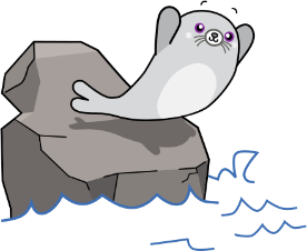 A seal diving into the water