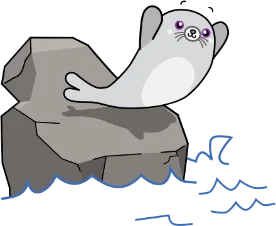 A seal diving into the water